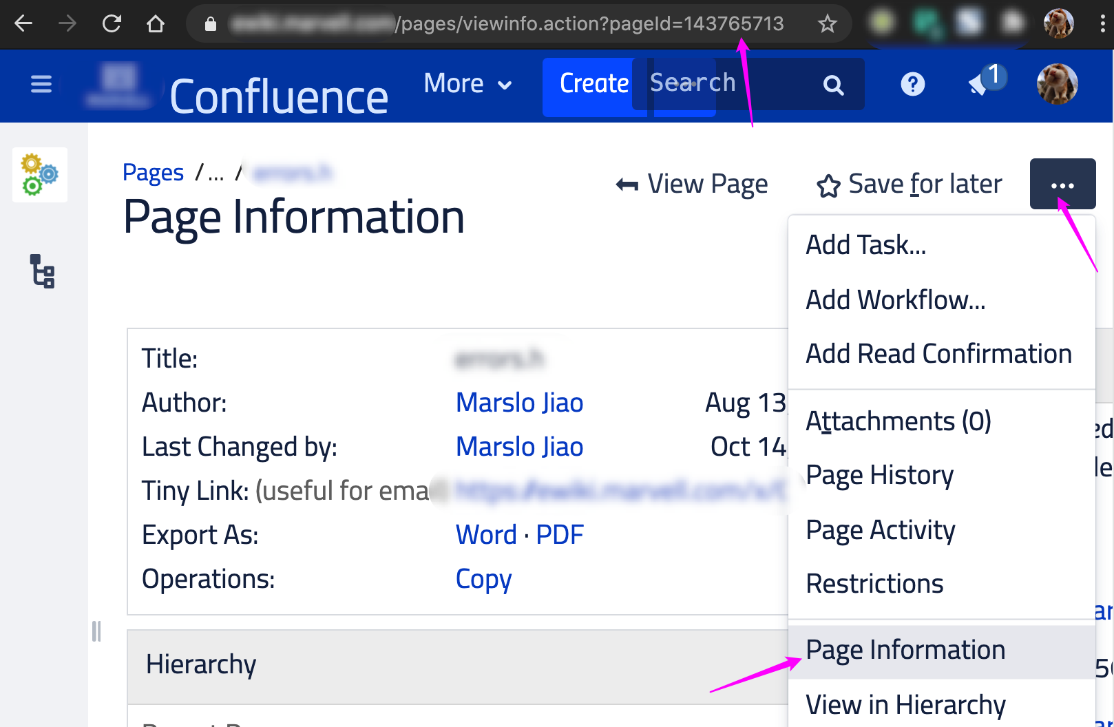 confluence page id