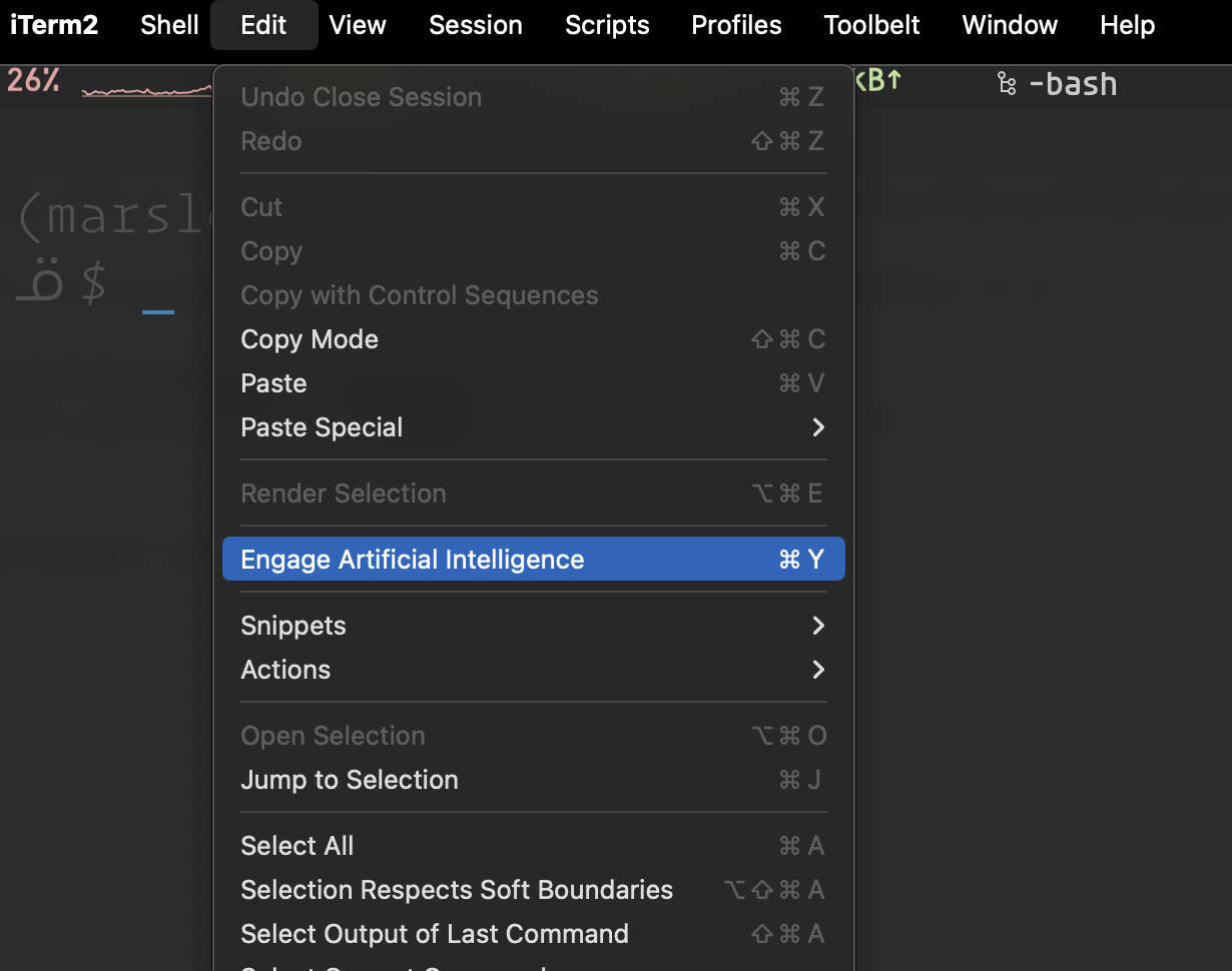 ai shortcut - c+y