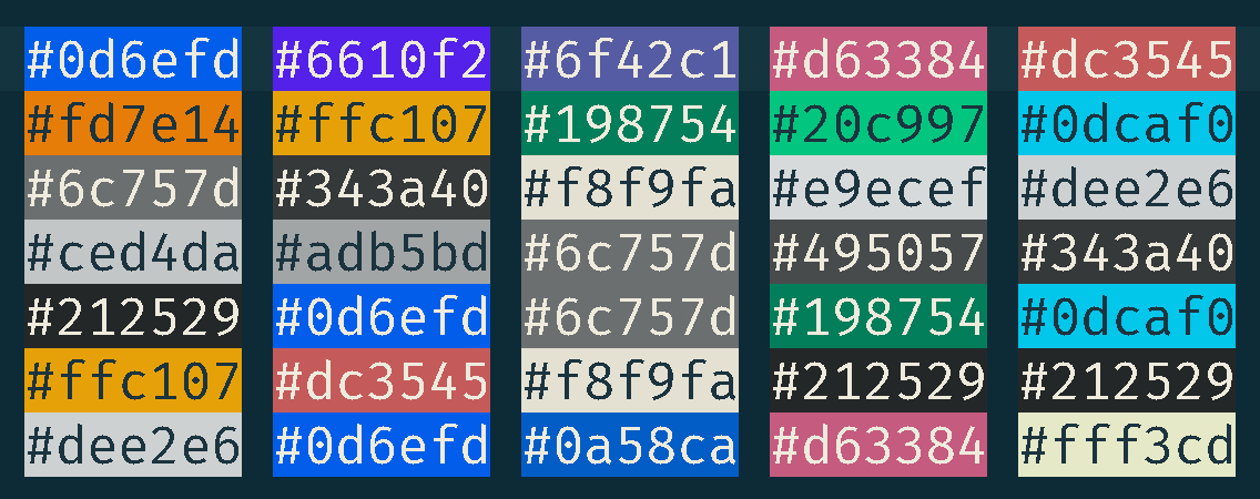 bootstrap 5.x root colors