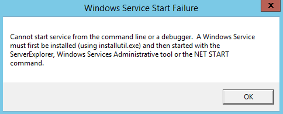 windows server start error