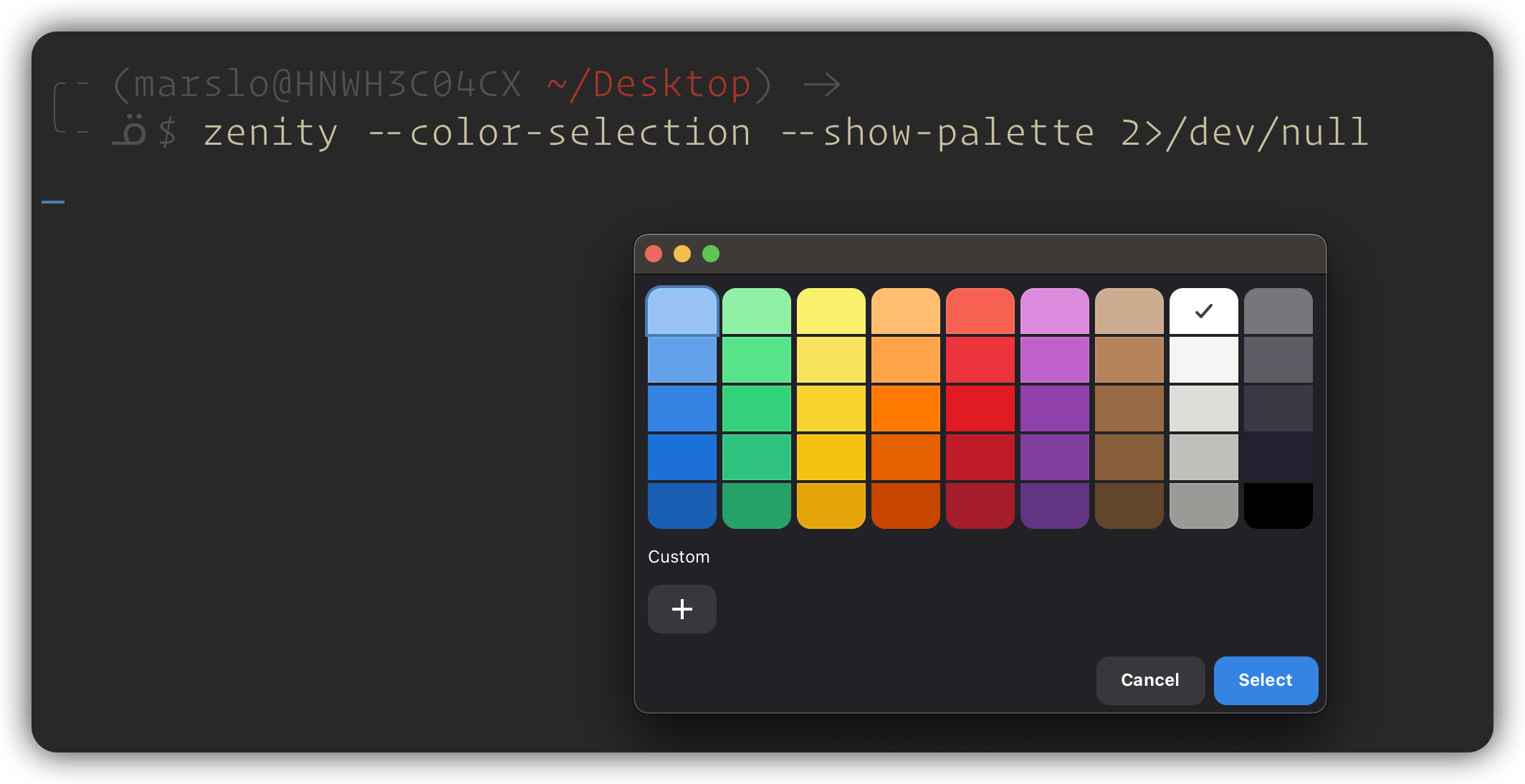 zenity color picker