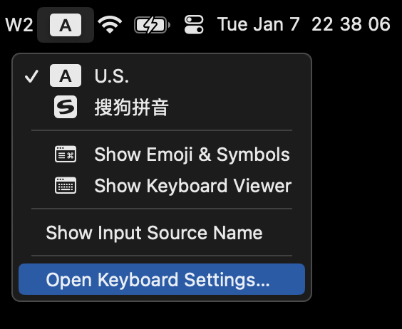 keyboard settings