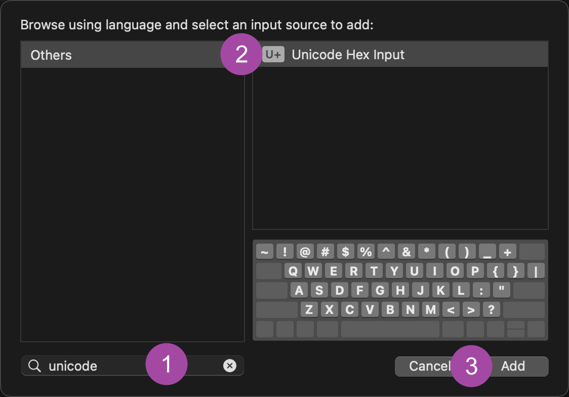 unicode hex input