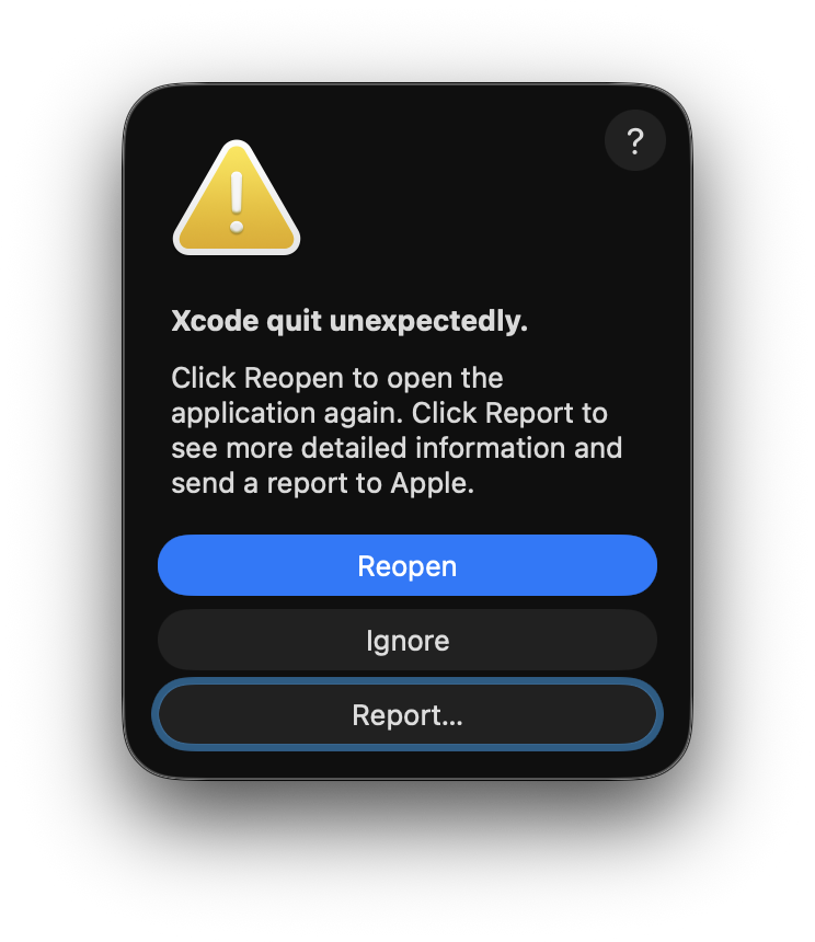 xcode UI startup issue