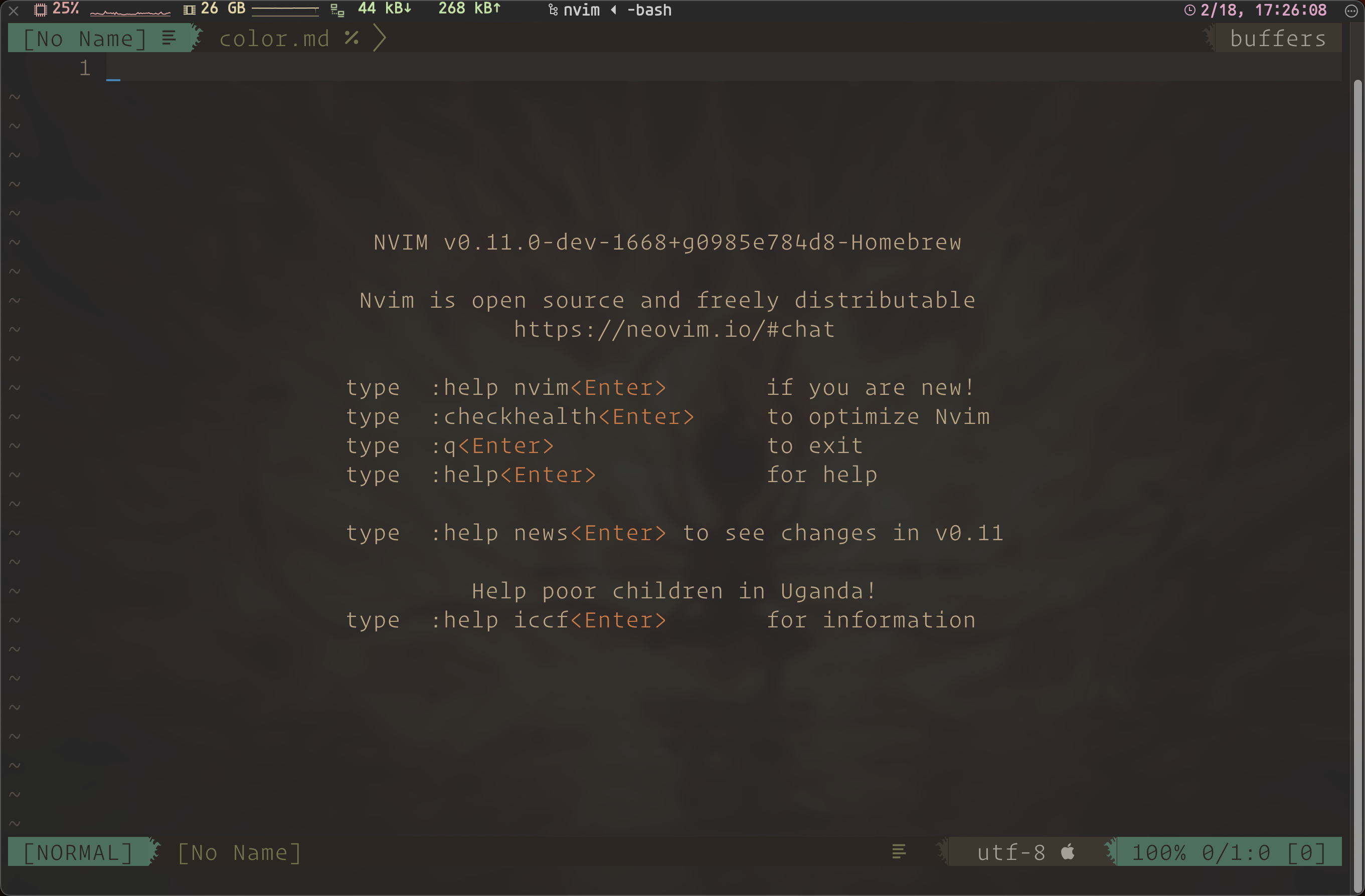 vim/nvim transparent background